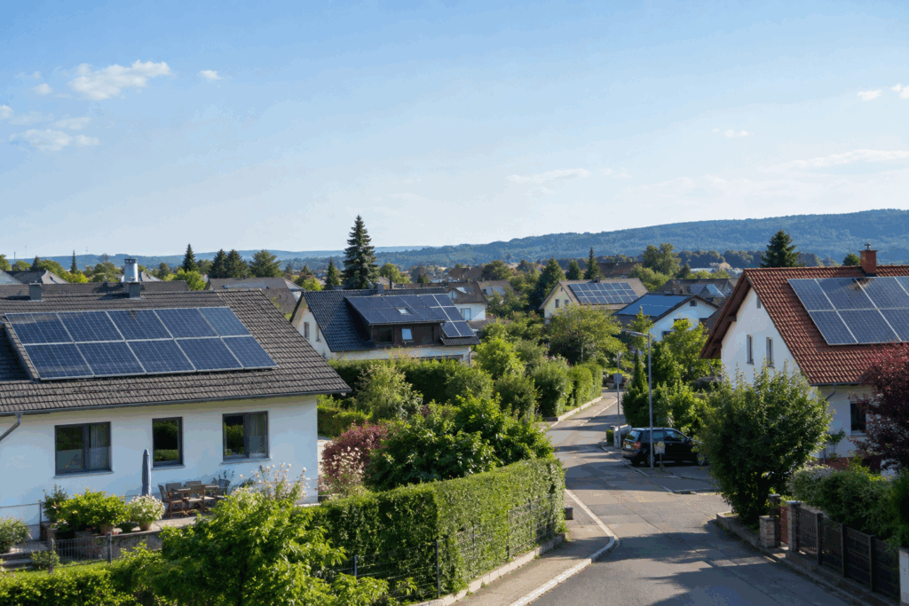 Nachbarschaft mit PV-Anlagen